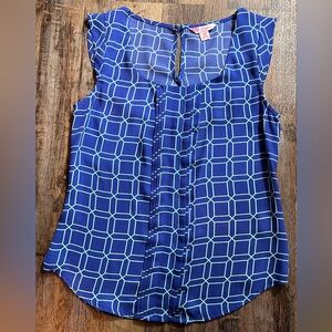 Candie's Blue Geometric Pattern Blouse